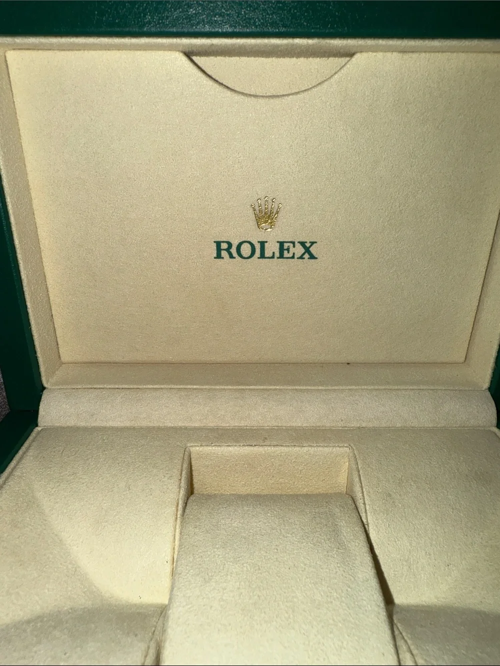 ROLEX Green Jewelry Presentation Box with Gold Crown Emblem